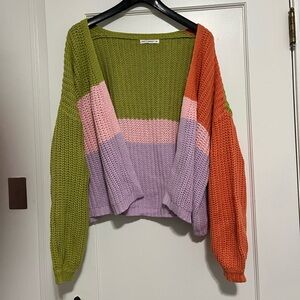 Color block cardigan